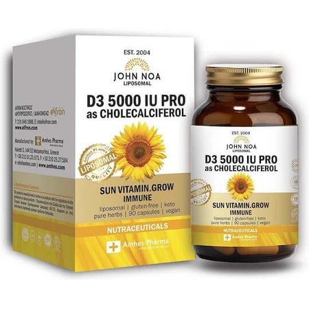 John Noa Liposomal Liposomal D3 Vitamin for Immune System Strengthening & Egg Health 5000iu 90 veget capsules