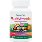 Nature's Plus Animal Parade Kinder Kautabletten Kinder Kautabletten Multi-Assorted F Multivitamin für Immunsystem Stärkung Kirsche Orange Traube 90 Kautabletten