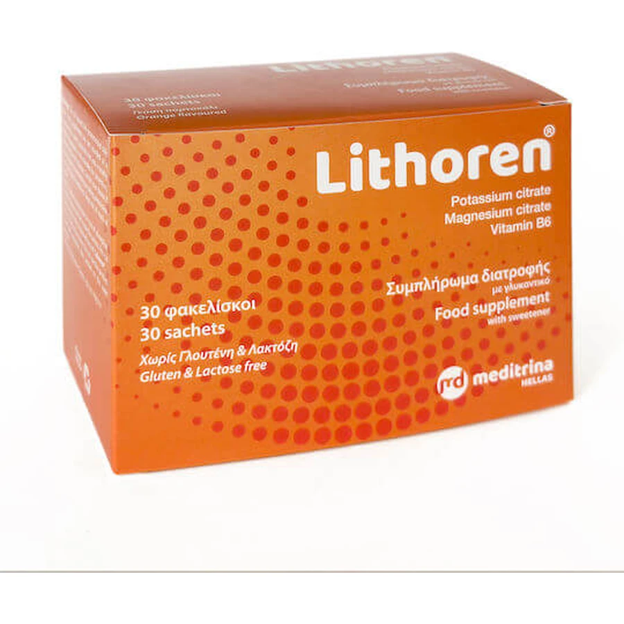 Meditrina Lithoren Speciaal Voedingssupplement 30 sachets Sinaasappel