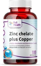 Full Health Zinc Chelate Plus Copper 100 Capsules Herbal