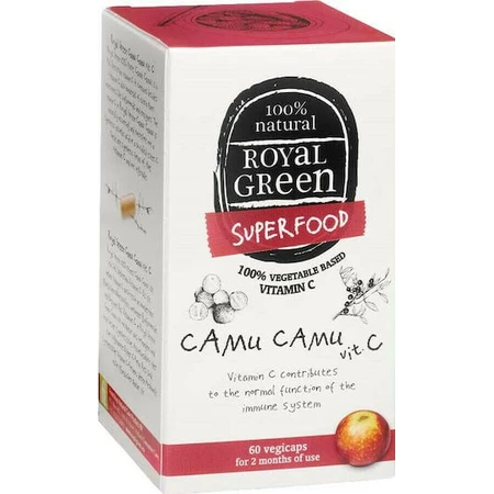Royal Green Vitamine C pour le soutien immunitaire, la peau et l'action antioxydante 60 gélules végétales