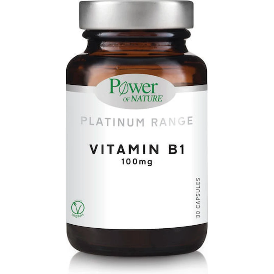 Power Of Nature Platinum Range Vitamin B1 Vitamin for Nervous System Health 100mg 30 caps