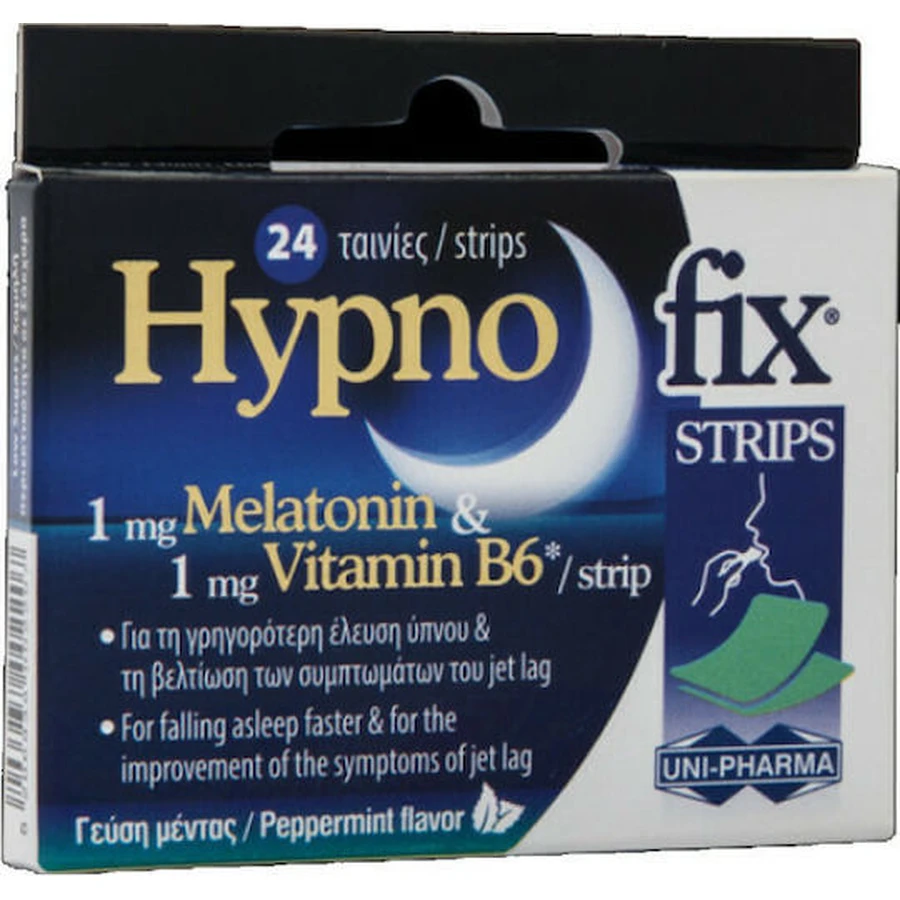 UNI-PHARMA Hypno Fix Strips Slaapsupplement 24 sublinguale tabletten