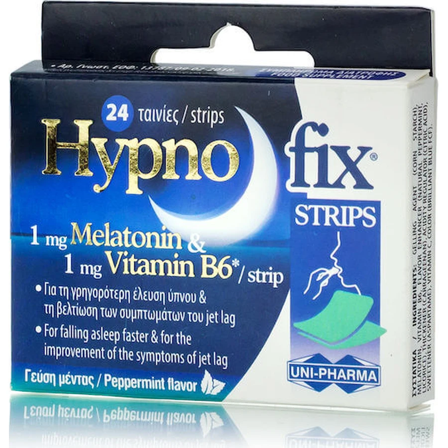 UNI-PHARMA Hypno Fix Strips Slaapsupplement 24 sublinguale tabletten