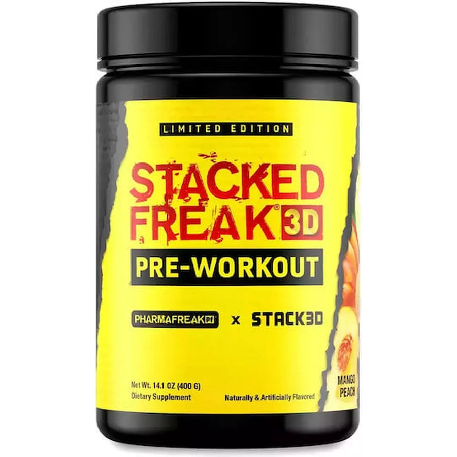 Pharmafreak Stacked Freak 3D Suplemento Pre-Entrenamiento 400gr Melocotón Mango Melocotón