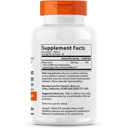 Doctor's Best hochabsorbiertes Magnesium 120 Tabletten