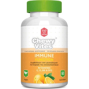 Vican Chewy Chewy Vites Erwachsene Immunfunktion Vitamine C, D, B6 & B12 Multivitamin zur Stärkung des Immunsystems Orange 60 x 1 Gelee