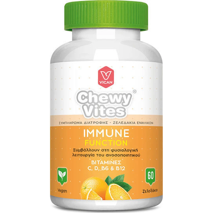 Vican Chewy Chewy Vites Erwachsene Immunfunktion Vitamine C, D, B6 & B12 Multivitamin zur Stärkung des Immunsystems Orange 60 x 1 Gelee