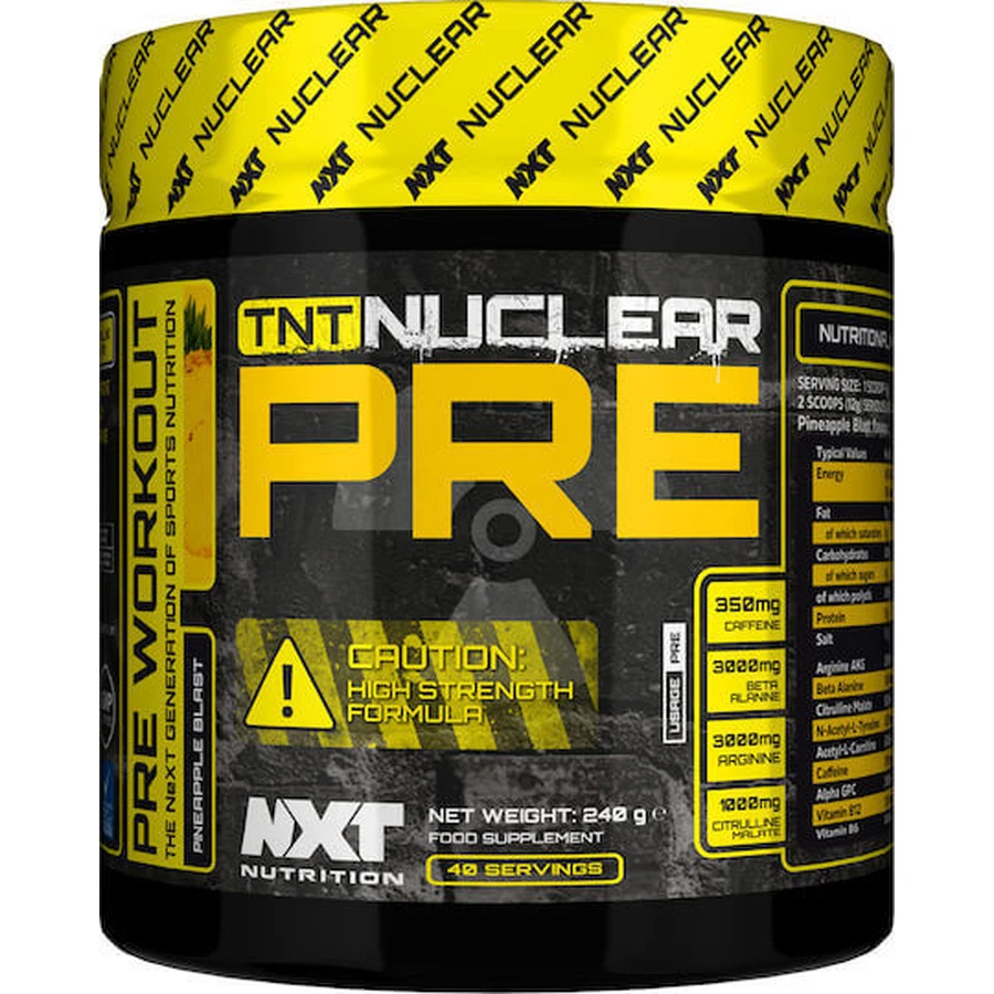 Nxt Nutrition Tnt Nuclear Pre Pre Workout Supplement 240gr Pineapple Burst