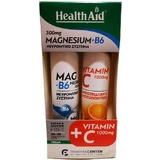 Health Aid Magnesium + B6 & Vit C 1000mg 2 x 20 Effervescent Tablets Lemon Flavour