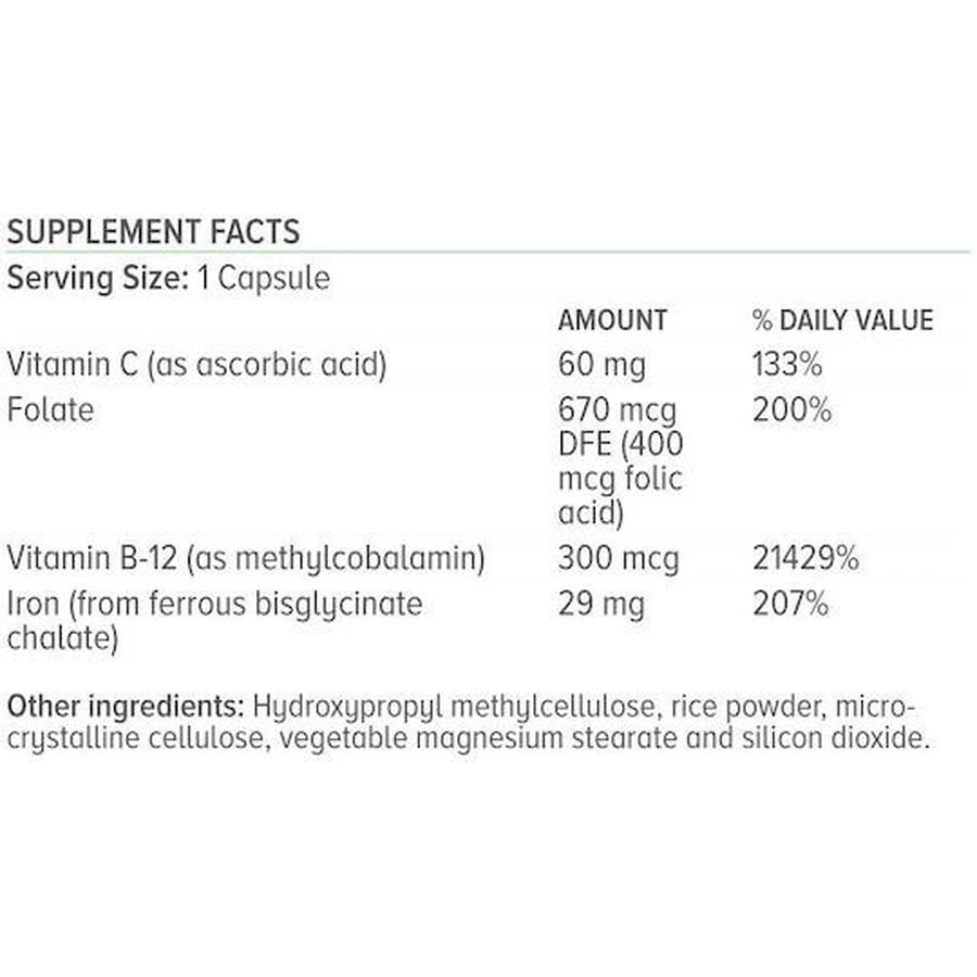 Natural Vitamins Chelated Iron Chelate Formula 50 Capsules