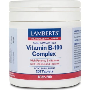 Lamberts Vitamin B-100 Vitamin Complex for Energy, Immune & Nervous System Strengthening 200 Comprimés