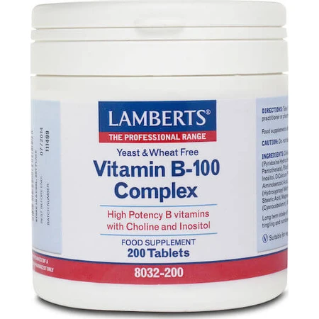 Lamberts Vitamin B-100 Vitamin Complex for Energy, Immune & Nervous System Strengthening 200 Comprimés