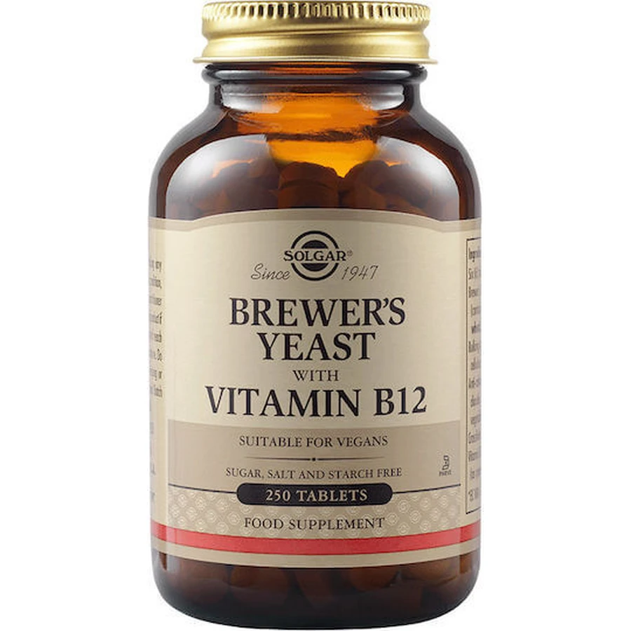 Solgar Bierhefe mit Vitamin B12 500mg 250 x 1 Tablette