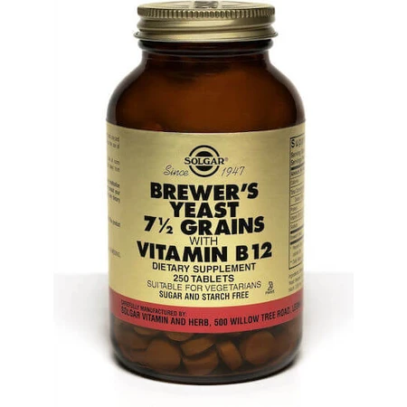 Solgar Bierhefe mit Vitamin B12 500mg 250 x 1 Tablette