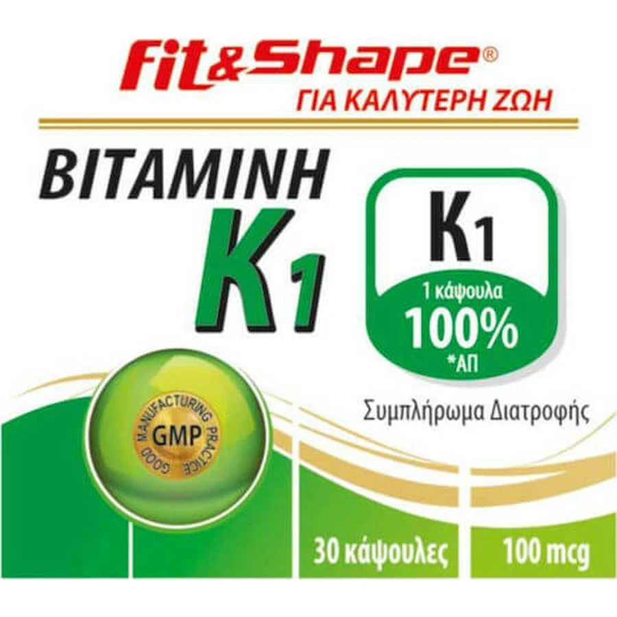 Fit & Shape Vitamin K1 Egg Health Vitamin 100mg 30 caps