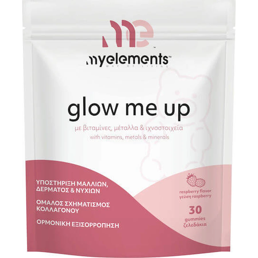 My Elements Glow Me Up Special Dietary Supplement 30 Raspberry Jelly Candies