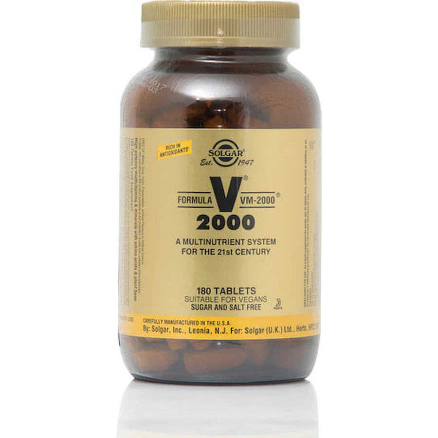 Solgar Formula VM-2000 Multivitamin for Energy & Immune System Strengthening 180 Comprimés