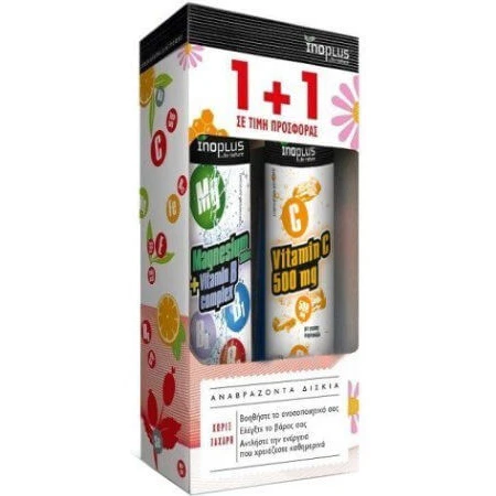 Ino Plus Magnesium B Vitamine Complex 300mg & Vitamine C 500mg 20 bruistabletten Sinaasappelsmaak