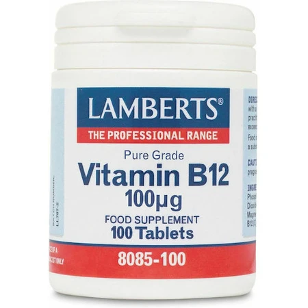 Lamberts Vitamine B12 Vitamine pour la santé des nerfs 100mcg 100 Comprimés