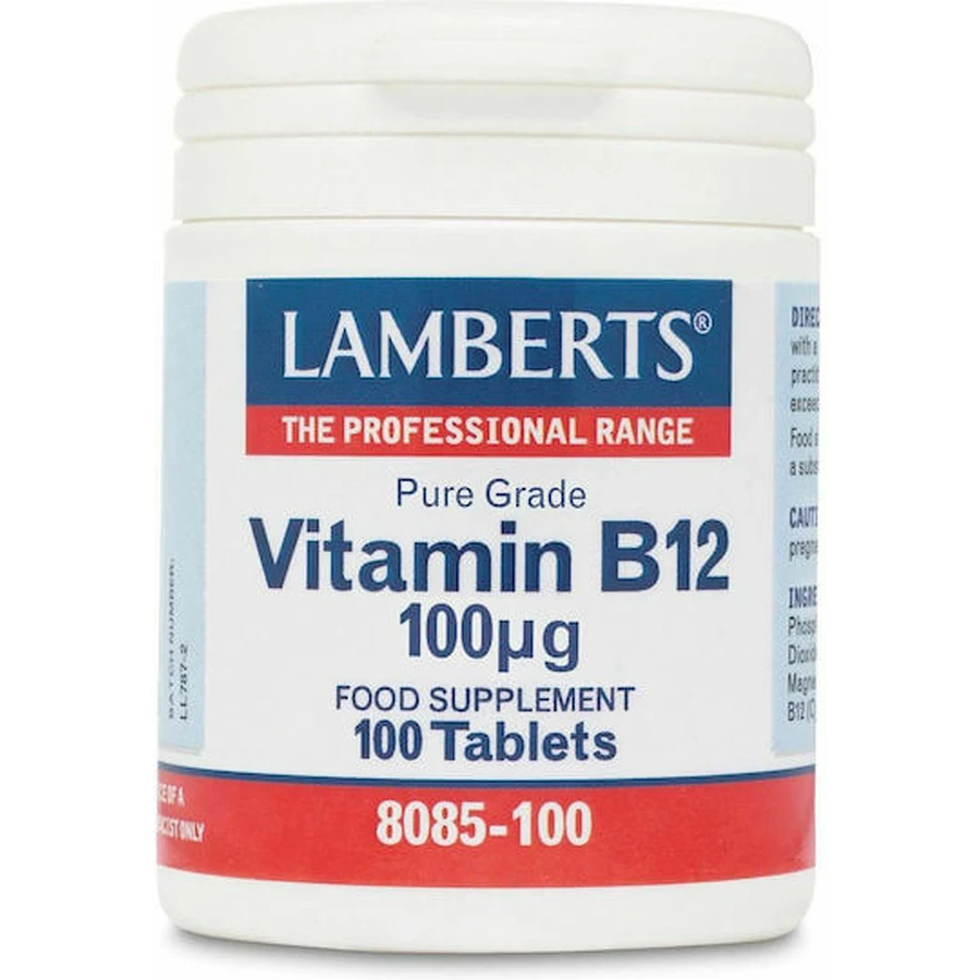 Lamberts Vitamine B12 Vitamine pour la santé des nerfs 100mcg 100 Comprimés