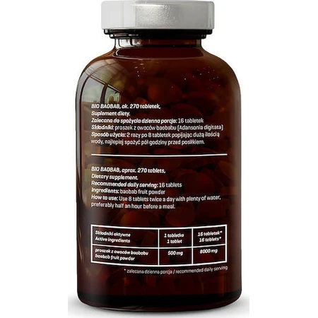 Dieetvoeding Bio Baobab 500mg 270 caps