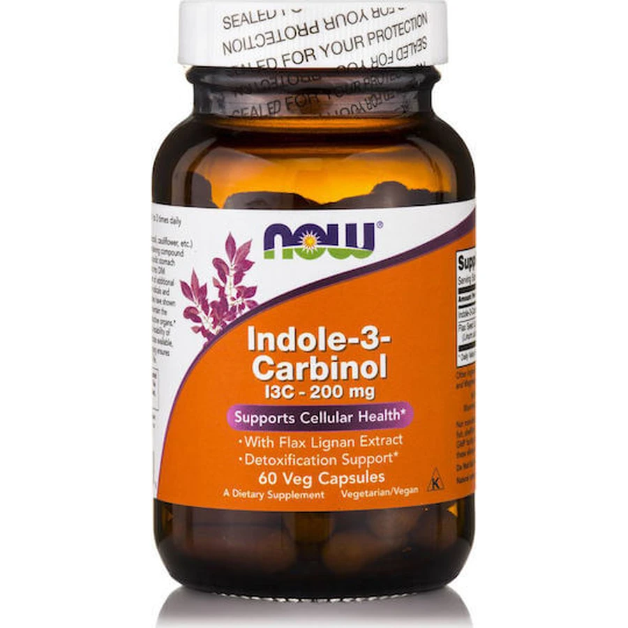 Now Foods Indole 3 Carbinol 200mg Suplemento Dietético Especial 60 cápsulas vegetales