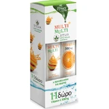 Power Of Nature Multi + Multi mit Stevia & Vitamin C Multivitamin für Energie & Stärkung des Immunsystems 500mg 44 Tabs eff