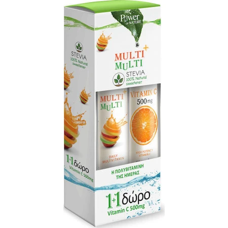 Power Of Nature Multi + Multi with Stevia & Vitamin C Multivitamin for Energy & Immune System Strengthening 500mg 44 tabs eff