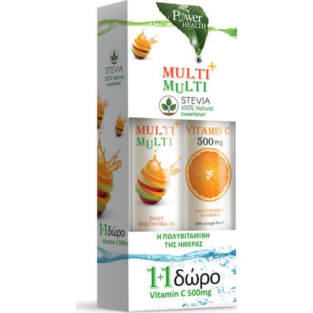 Power Of Nature Multi + Multi with Stevia & Vitamin C Multivitamin for Energy & Immune System Strengthening 500mg 44 tabs eff