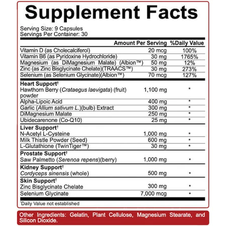 Rich Piana 5% Nutrition Liver And Organ Defender Lever- en Orgaanverdediger Speciaal Dieetsupplement 270 caps