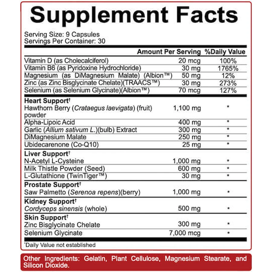 Rich Piana 5% Nutrition Liver And Organ Defender Lever- en Orgaanverdediger Speciaal Dieetsupplement 270 caps