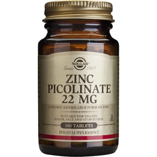 Solgar Zinc Picolinate 22mg 100 Tablets