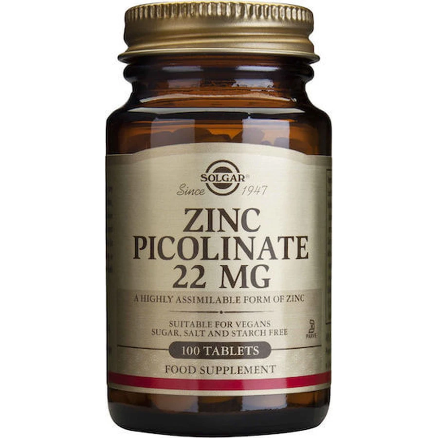 Solgar Zinc Picolinate 22mg 100 Tablets