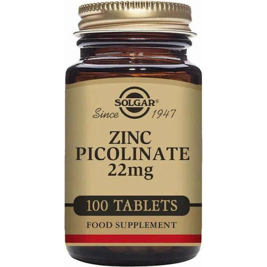 Solgar Zinc Picolinate 22mg 100 Tablets