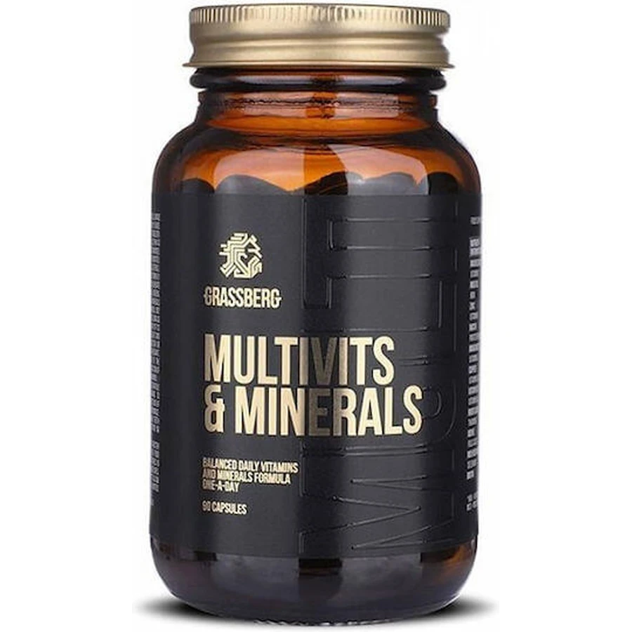 Grassberg Multivits & Minerals Multivitamin for Strengthening Immune System, Hair & Skin 90 caps