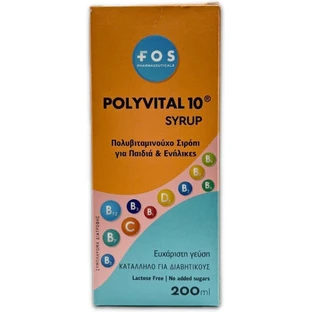 FOS Polyvital 10 Multivitamin Syrup for Energy & Immune System Strengthening 200ml