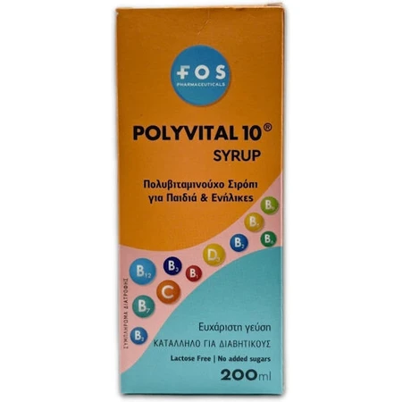 FOS Polyvital 10 Multivitamin Syrup for Energy & Immune System Strengthening 200ml