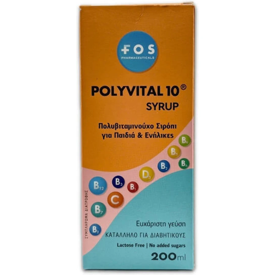 FOS Polyvital 10 Multivitamin Syrup for Energy & Immune System Strengthening 200ml