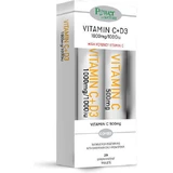 Power Of Nature Vitamin C 1000mg - D3 1000iu & Vitamin C 500mg Vitamin for Immune Support, Skin & Antioxidant Action 1000iu 1000mg Lemon 2 x 20 effervescent tablets