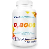 AllNutrition D3 8000 Vitamina para el apoyo inmunológico y la salud del huevo 8000iu 120 Tabletas