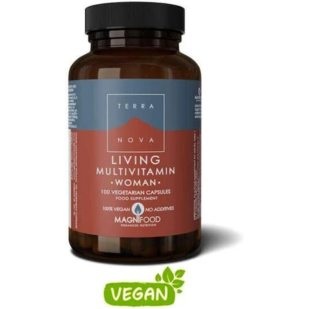 TerraNova Living Multivitamin Woman Multivitamin for Energy, Hair & Skin 100 veget capsules