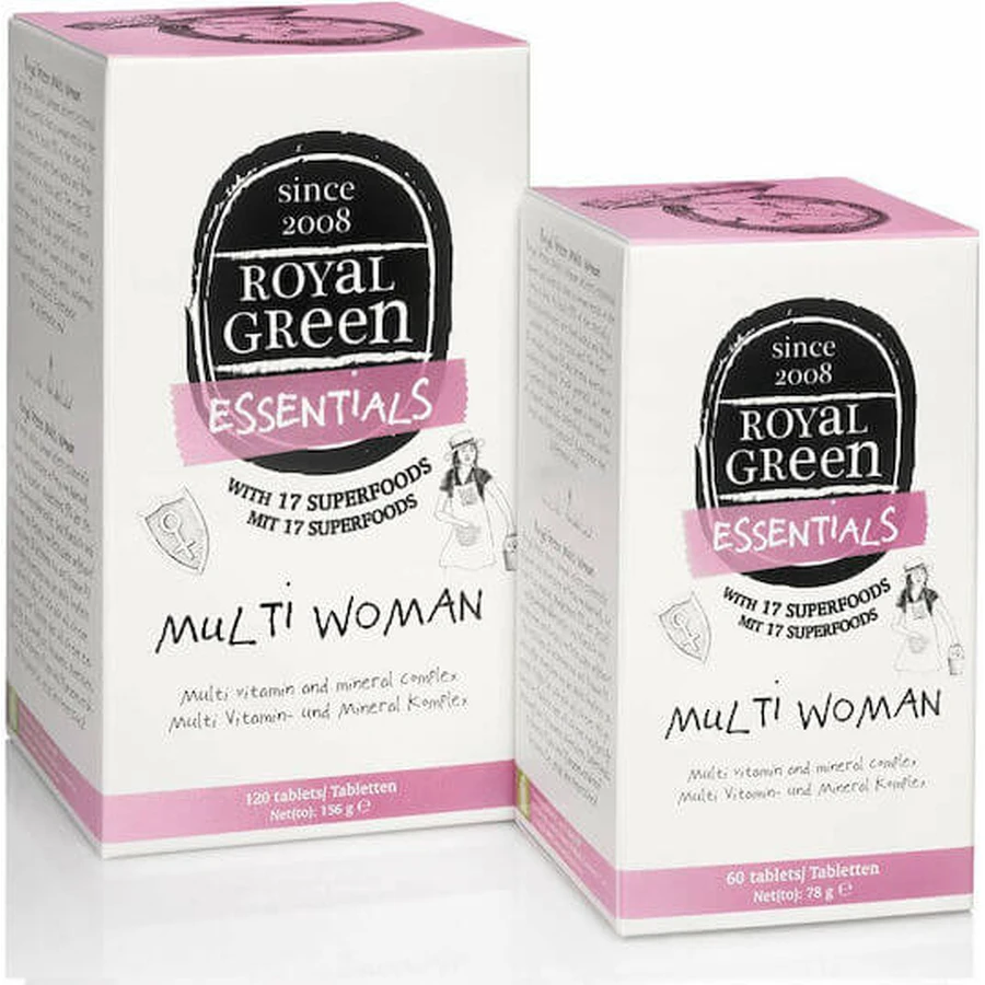 Royal Green Multivitamine pour l'énergie, le renforcement du système immunitaire et les cheveux 60 x 1 comprimés