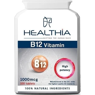 Healthia Β12 Vitamine voor de gezondheid van het zenuwstelsel 1000mg 100 tabletten
