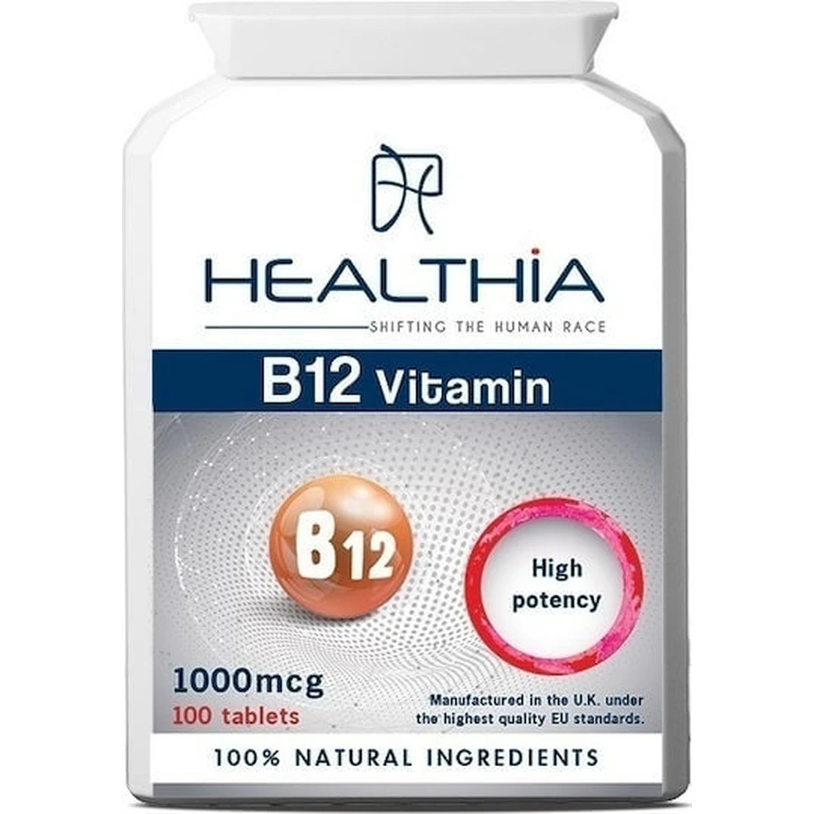 Healthia Β12 Vitamine voor de gezondheid van het zenuwstelsel 1000mg 100 tabletten