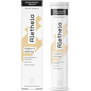 Vican Aletheia Vitamin C 1000mg Immunsystem Stärkung Supplement 20 Tabs von ef Himbeere Preiselbeere