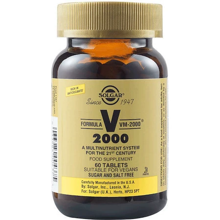 Solgar Formula VM-2000 Multivitamine voor energie en versterking van het immuunsysteem 60 x 1 tabletten