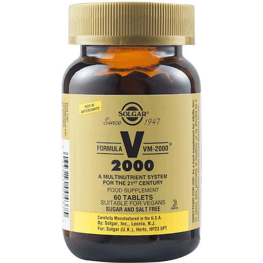 Solgar Formula VM-2000 Multivitamine voor energie en versterking van het immuunsysteem 60 x 1 tabletten