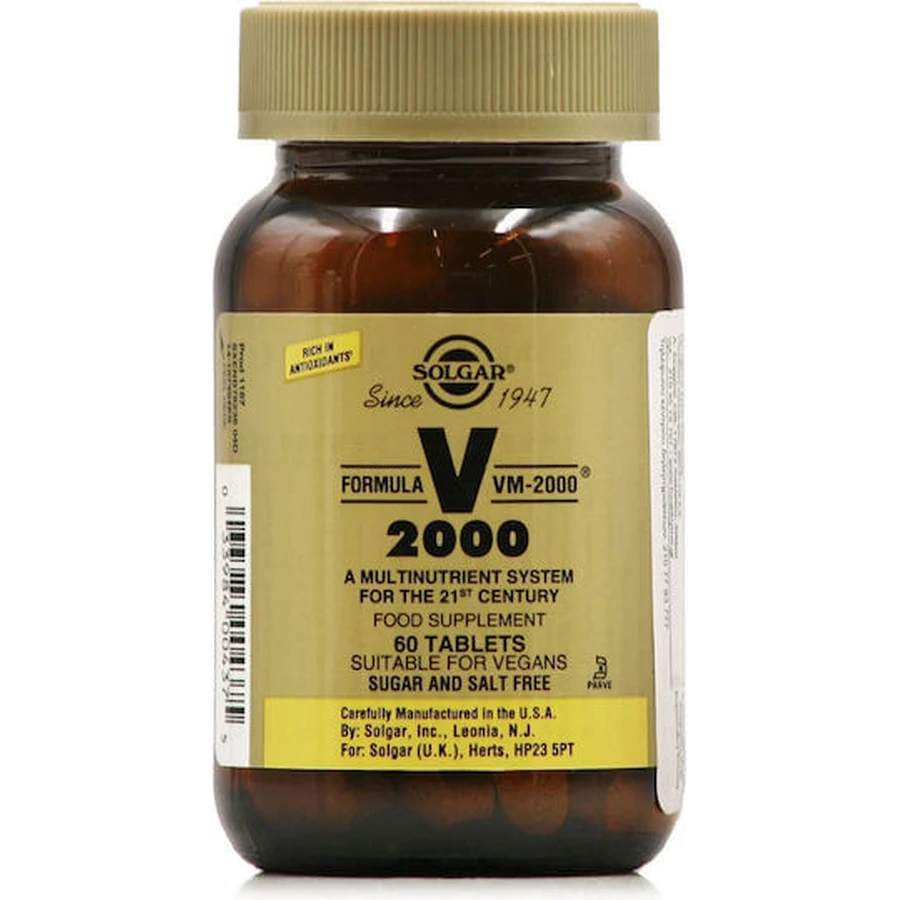 Solgar Formula VM-2000 Multivitamine voor energie en versterking van het immuunsysteem 60 x 1 tabletten