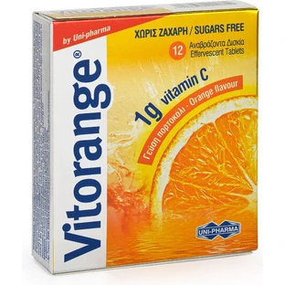 UNI-PHARMA Vitorange Vitamin for Strengthening Immune System, Skin & Antioxidant Action 1000mg Orange 12 tabs of ef ef